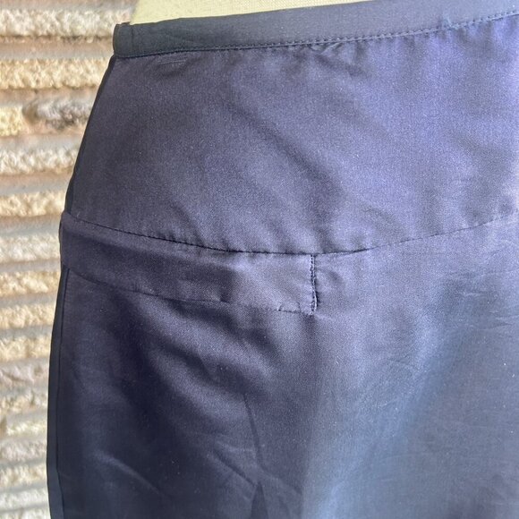 Calvin Klein Vintage Navy Blue Silk Blend Drop Waist Straight Skirt Size 12 - Picture 8 of 10